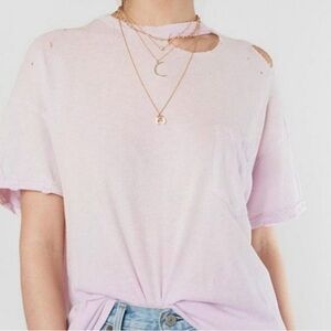 Free people distressed tee
